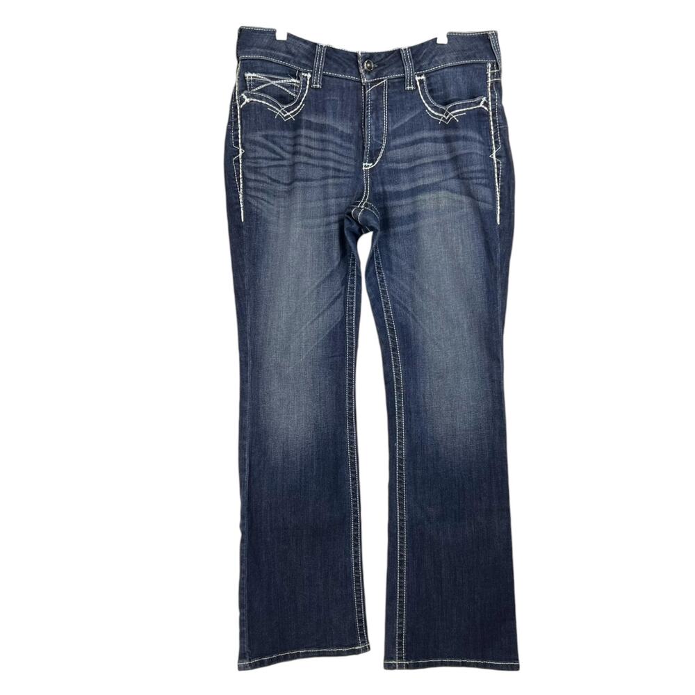 Ariat Women's Size 32R R.E.A.L Mid Rise Entwinded Boot Cut Stretch Riding Jean